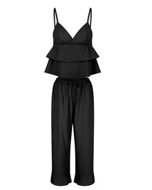 Adore Me Brigita Cami & Pants Set in color Jet Black and shape pj