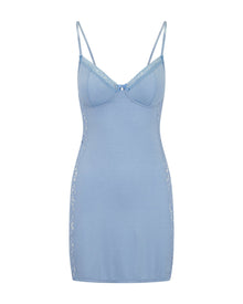 Adore Me Kamryn Slip in color Chambray Blue and shape slip