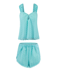 Adore Me Christabel Cami & Shorts Set in color Aqua Splash and shape pj