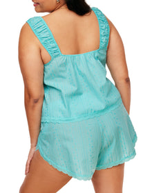 Adore Me Christabel Cami & Shorts Set in color Aqua Splash and shape pj