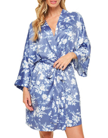Adore Me Izabella Robe in color Pressed Blooms C02 and shape robe