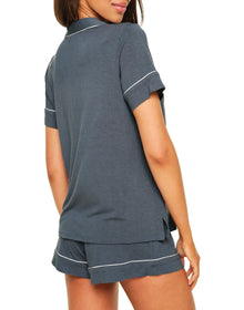 Adore Me Jane PJ shirt & shorts set in color Stormy Weather and shape pj