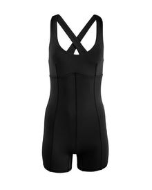 Adore Me Clarice Active Bodysuit in color Jet Black and shape bodysuit