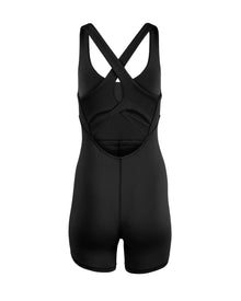 Adore Me Clarice Active Bodysuit in color Jet Black and shape bodysuit
