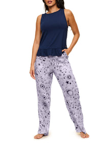 Adore Me Aerys Tank & Pants Set in color Cosmic Dreams C01 and shape pj