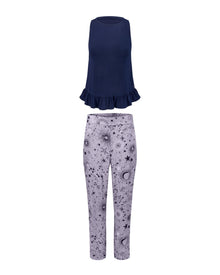 Adore Me Aerys Tank & Pants Set in color Cosmic Dreams C01 and shape pj