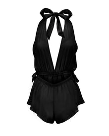 Adore Me Merilyn Romper in color Jet Black and shape romper