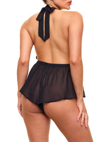 Adore Me Merilyn Romper in color Jet Black and shape romper