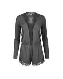 Adore Me Charlotte Romper in color Smoked Pearl and shape romper