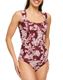 Adore Me Felice Mesh Top & Panty Set in color Botanical Fantasy C02 and shape tank