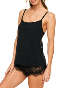 Adore Me Rayne Cami & Shorts Set in color Jet Black and shape pj