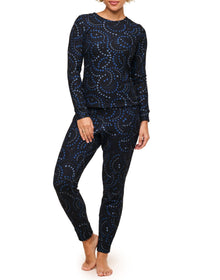 Adore Me Janise Long Sleeve Top & Leggings Set in color Galactic Glam C01 V2 and shape pj