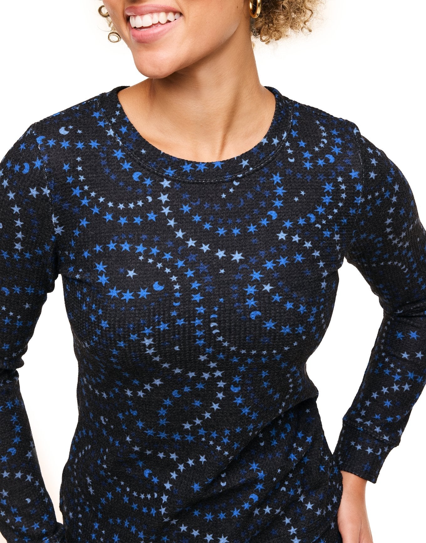 Adore Me Janise Long Sleeve Top & Leggings Set in color Galactic Glam C01 V2 and shape pj