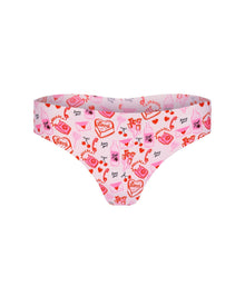 Adore Me Francine Invisible Pack Thong Panty Pack in color MULTI-RP VDAY PRINT CO2 and shape thong