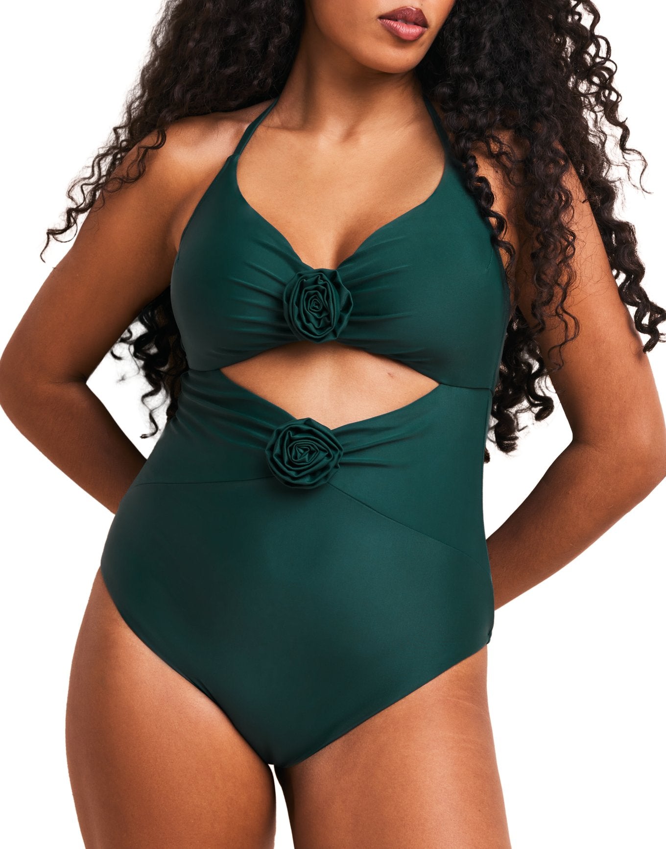 Adore Me Zola One Piece Swimsuit in color June Bug and shape one piece