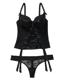 Adore Me Khora Bustier in color Jet Black and shape bustier