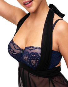Adore Me Ove Underwired Babydoll in color Jet Black and shape babydoll