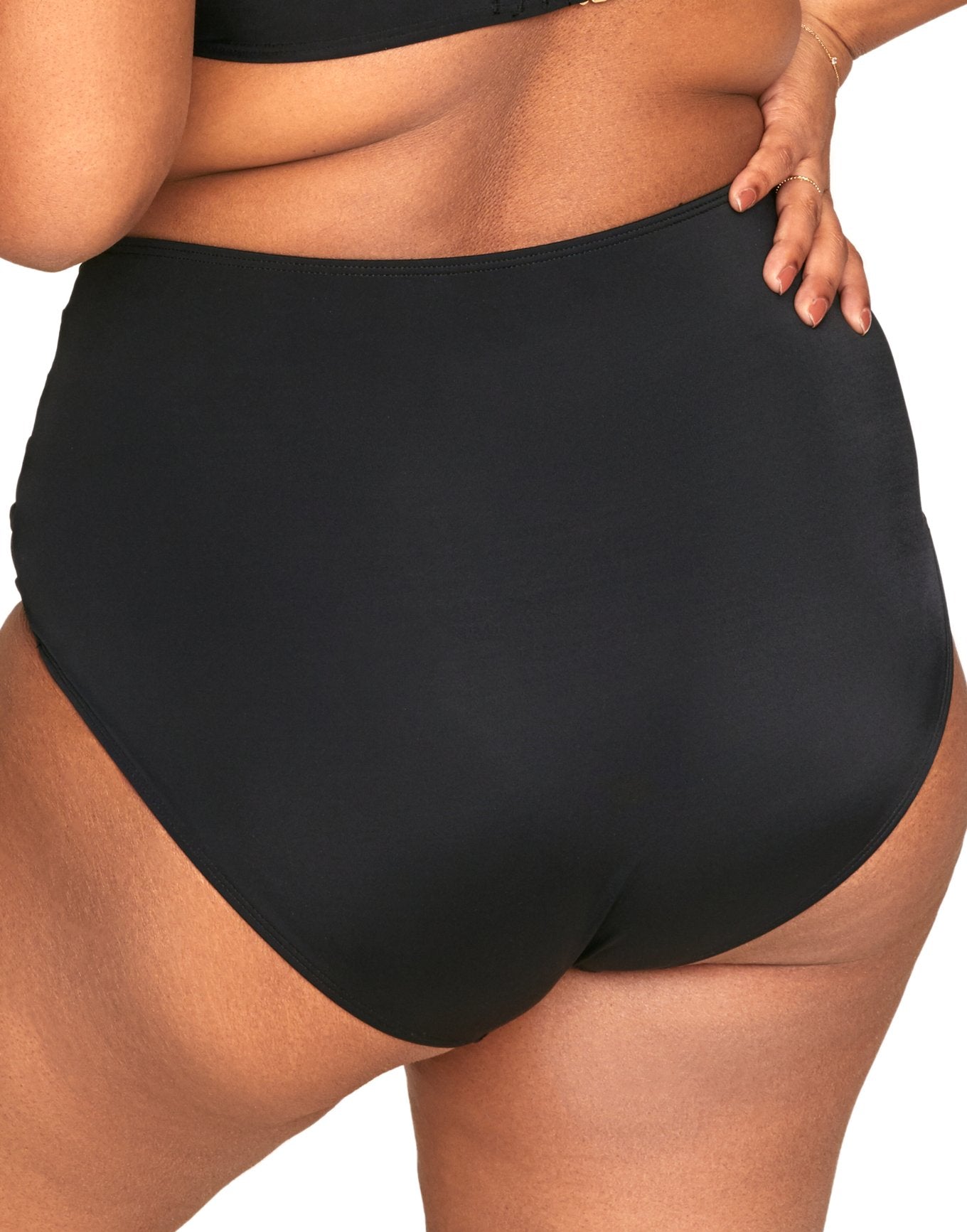 Adore Me Enisa High-Waist Bikini in color Jet Black and shape high waisted