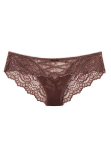 Adore Me Enny Bikini Panty in color Deep Mahogany and shape bikini