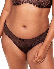 Adore Me Enny Bikini Panty in color Deep Mahogany and shape bikini