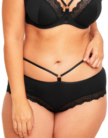 Adore Me Marca Hipster Panty in color Jet Black and shape hipster