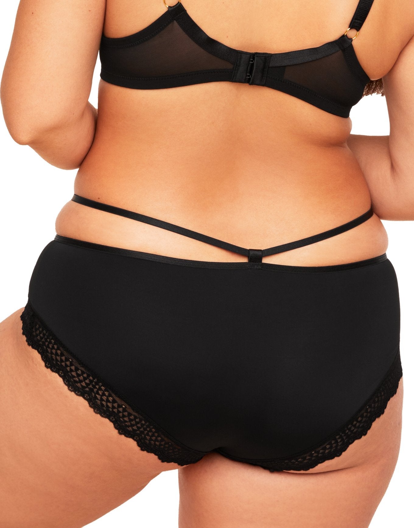 Adore Me Marca Hipster Panty in color Jet Black and shape hipster