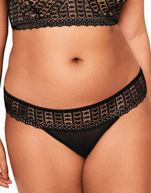 Adore Me Nymphadora Panty in color Jet Black and shape bikini