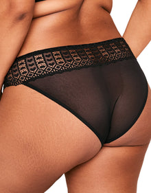 Adore Me Nymphadora Panty in color Jet Black and shape bikini