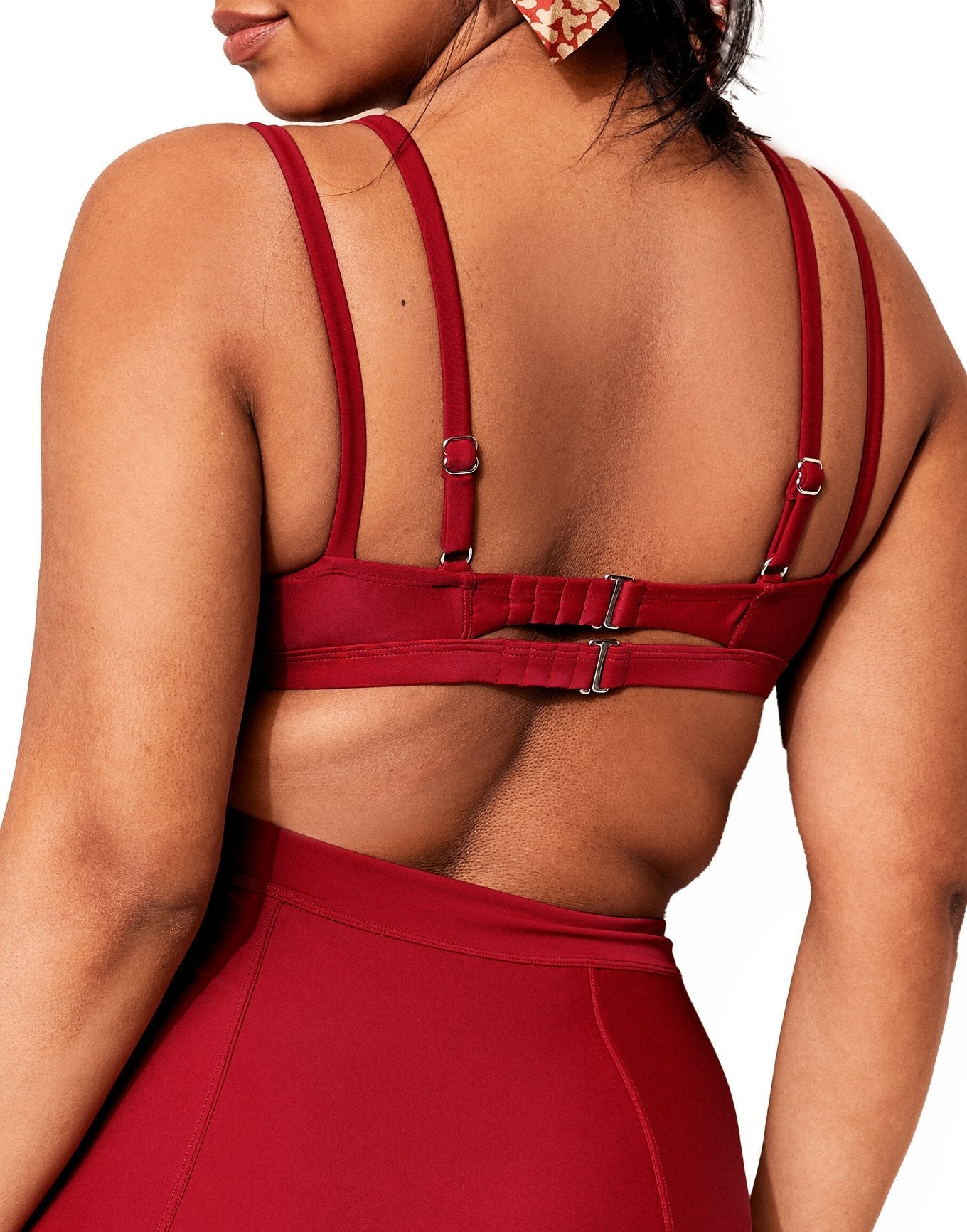 Adore Me Elina Contour Triangle Bikini in color Rio Red and shape two piece
