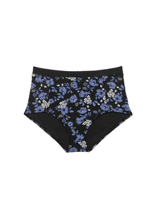 Adore Me Baylie High-Waist Bikini in color Blueprint Blooms C01 and shape high waisted