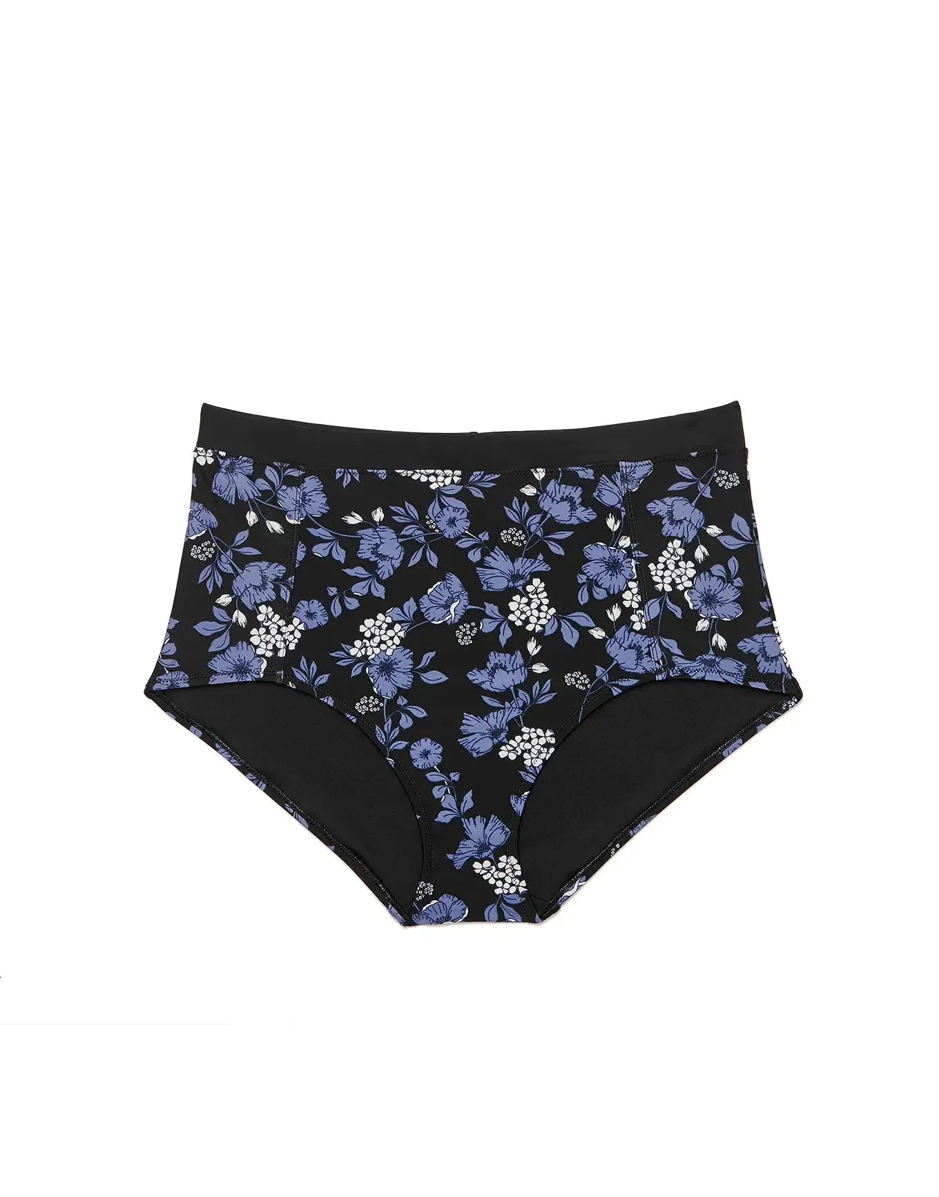 Adore Me Baylie High-Waist Bikini in color Blueprint Blooms C01 and shape high waisted