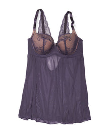 Adore Me Ella Contour Babydoll in color Gothic Grape and shape babydoll