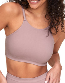 Adore Me Ina Unlined Bralette & Panty Set in color Deauville Mauve and shape bralette
