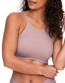 Adore Me Ina Unlined Bralette & Panty Set in color Deauville Mauve and shape bralette