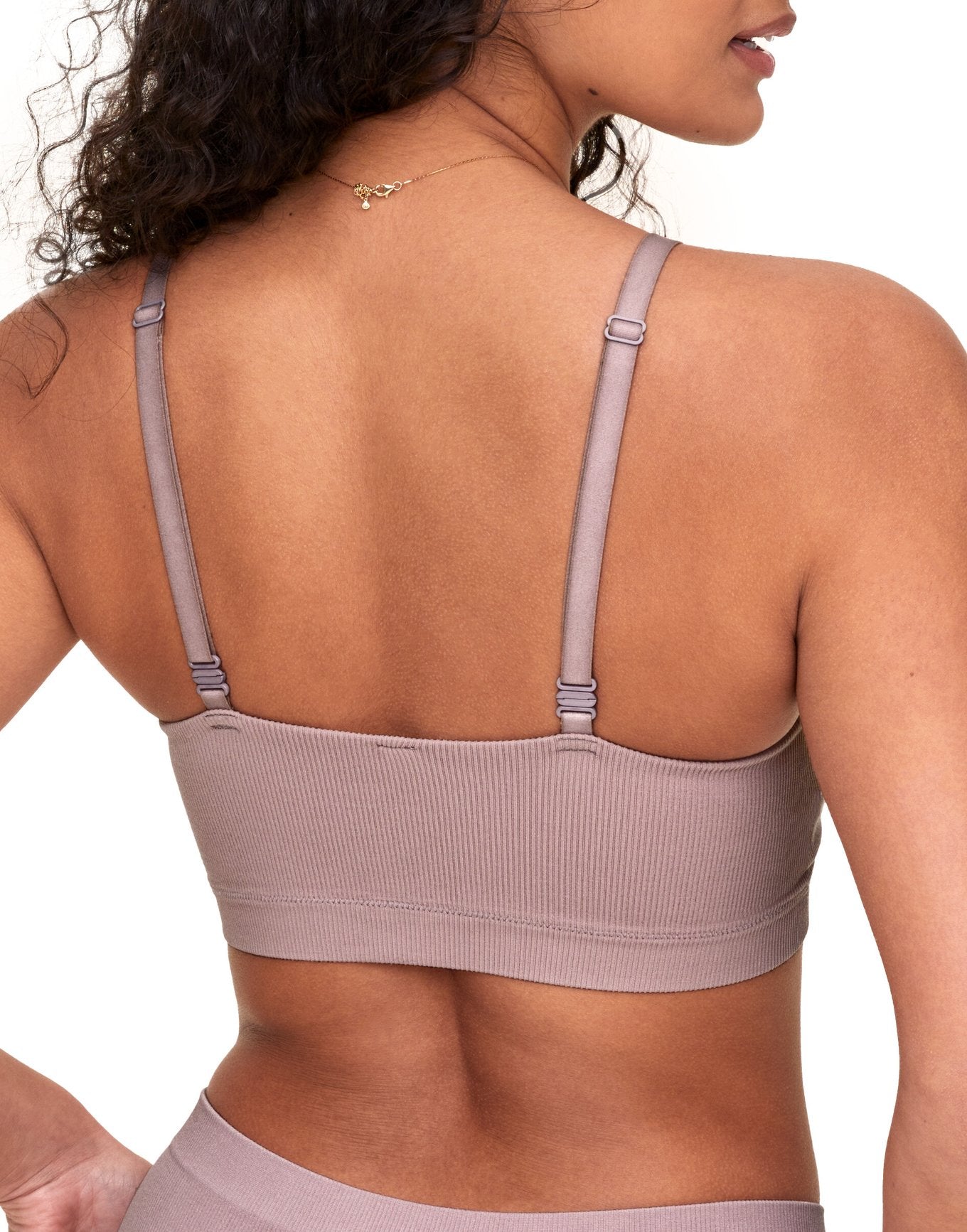 Adore Me Ina Unlined Bralette & Panty Set in color Deauville Mauve and shape bralette