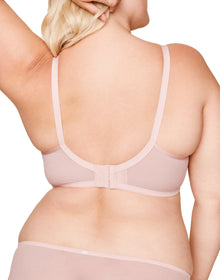 Adore Me Enora Nursing Unlined Bralette in color Peach Blush and shape bralette