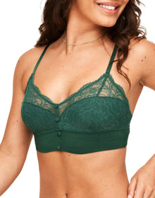 Adore Me Anja Unlined Bralette in color Trekking Green and shape bralette