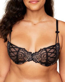 Adore Me Enny Contour Bra in color Jet Black and shape balconette