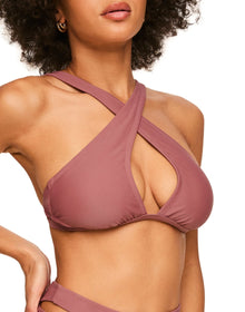 Adore Me Demi Bra in color Withered Rose and shape two piece