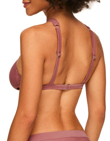 Adore Me Demi Bra in color Withered Rose and shape two piece