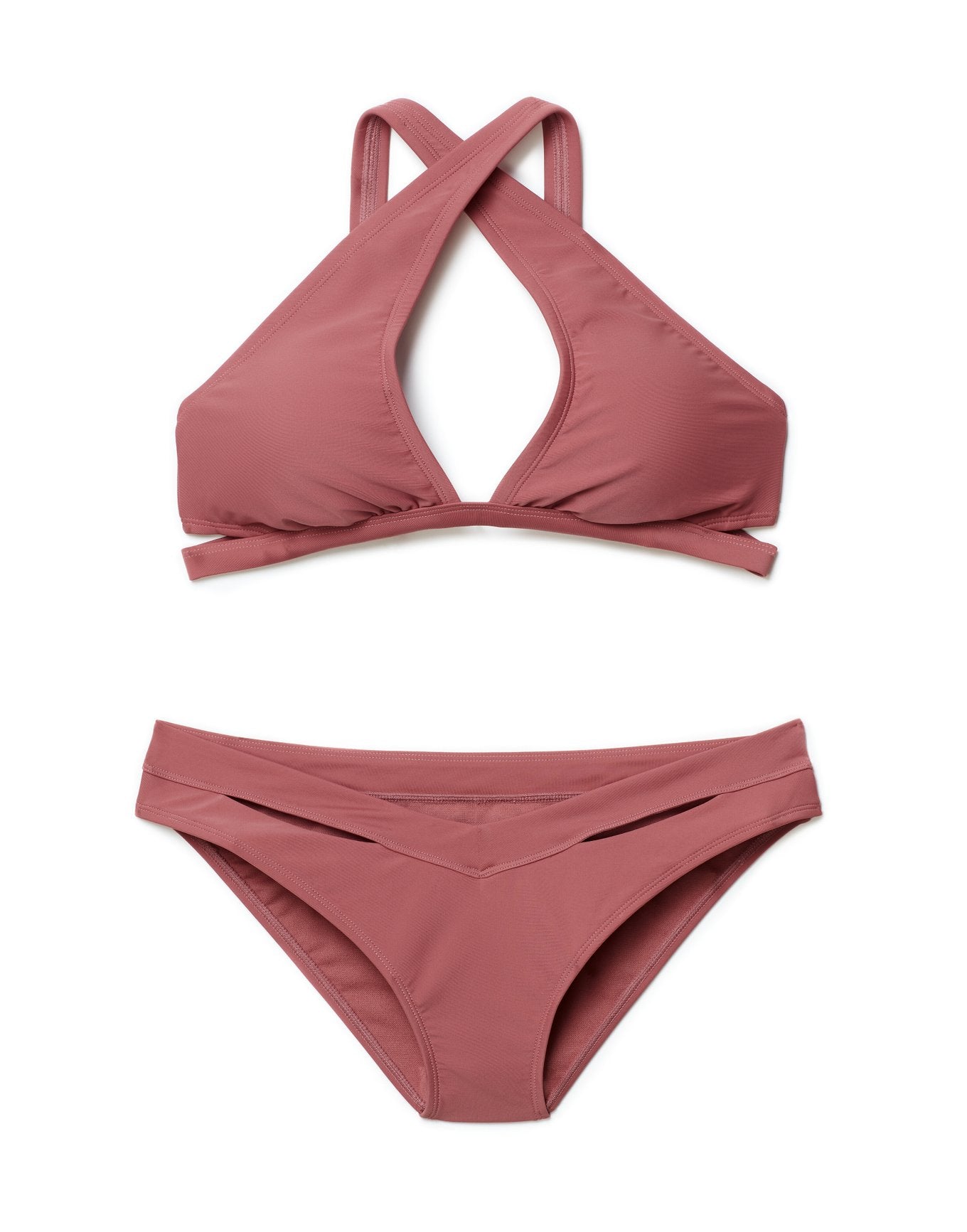 Adore Me Demi Bra in color Withered Rose and shape two piece