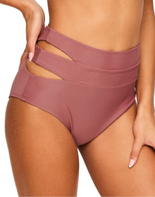 Adore Me Demi High Waist Bikini in color Withered Rose and shape high waisted