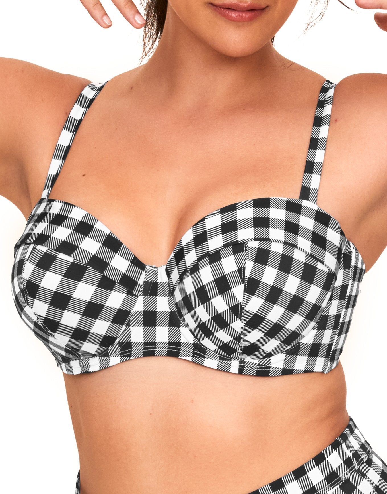 Adore Me Vivien Bra in color Gingham C02 and shape two piece