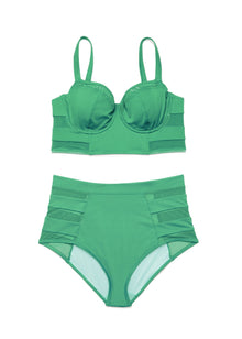 Adore Me Daeny Bra in color Absinthe Green and shape two piece