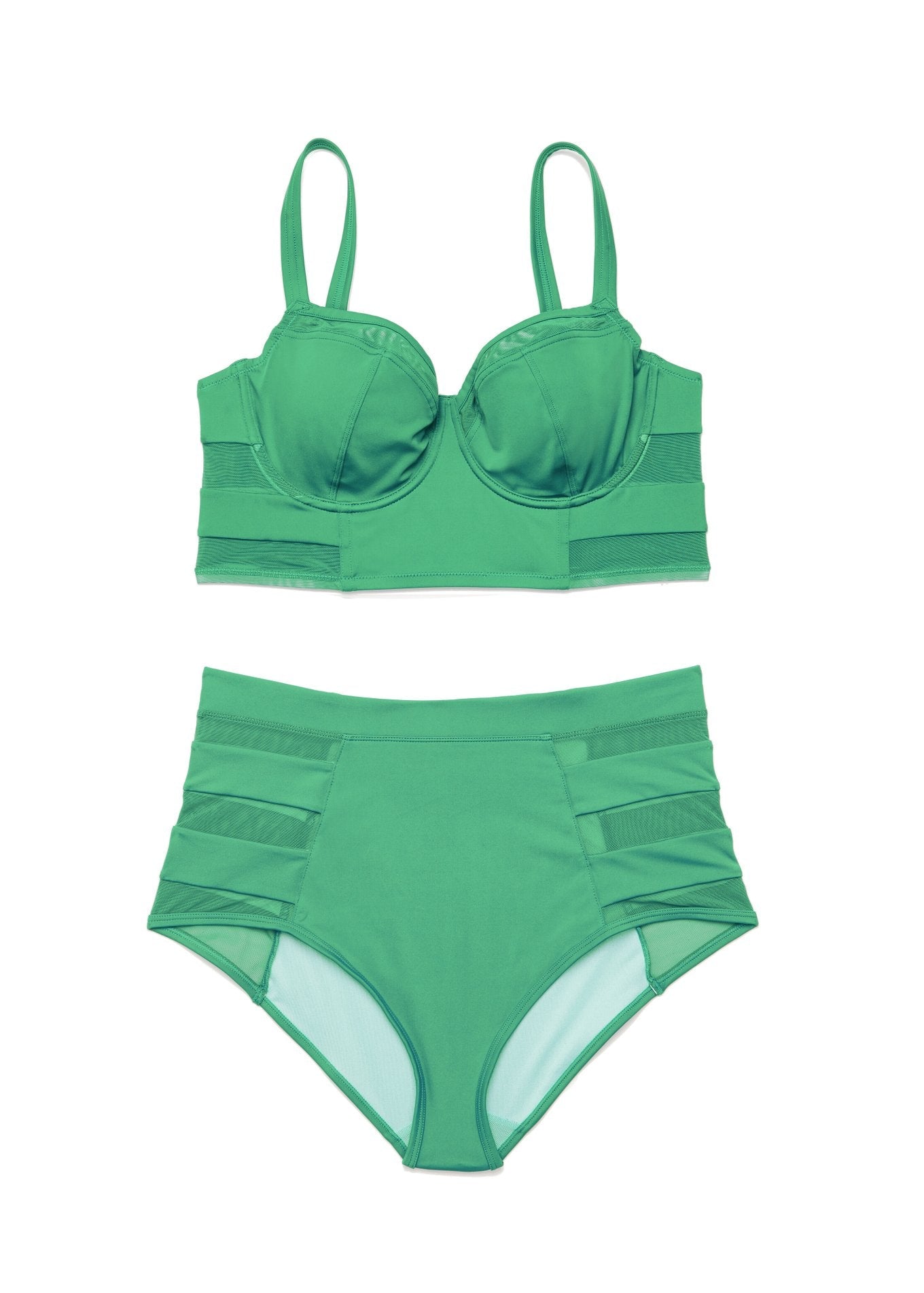 Adore Me Daeny High-Waist Bikini in color Absinthe Green and shape high waisted