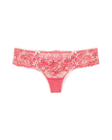Adore Me Cinthia Thong Panty in color Sunkist Coral and shape thong