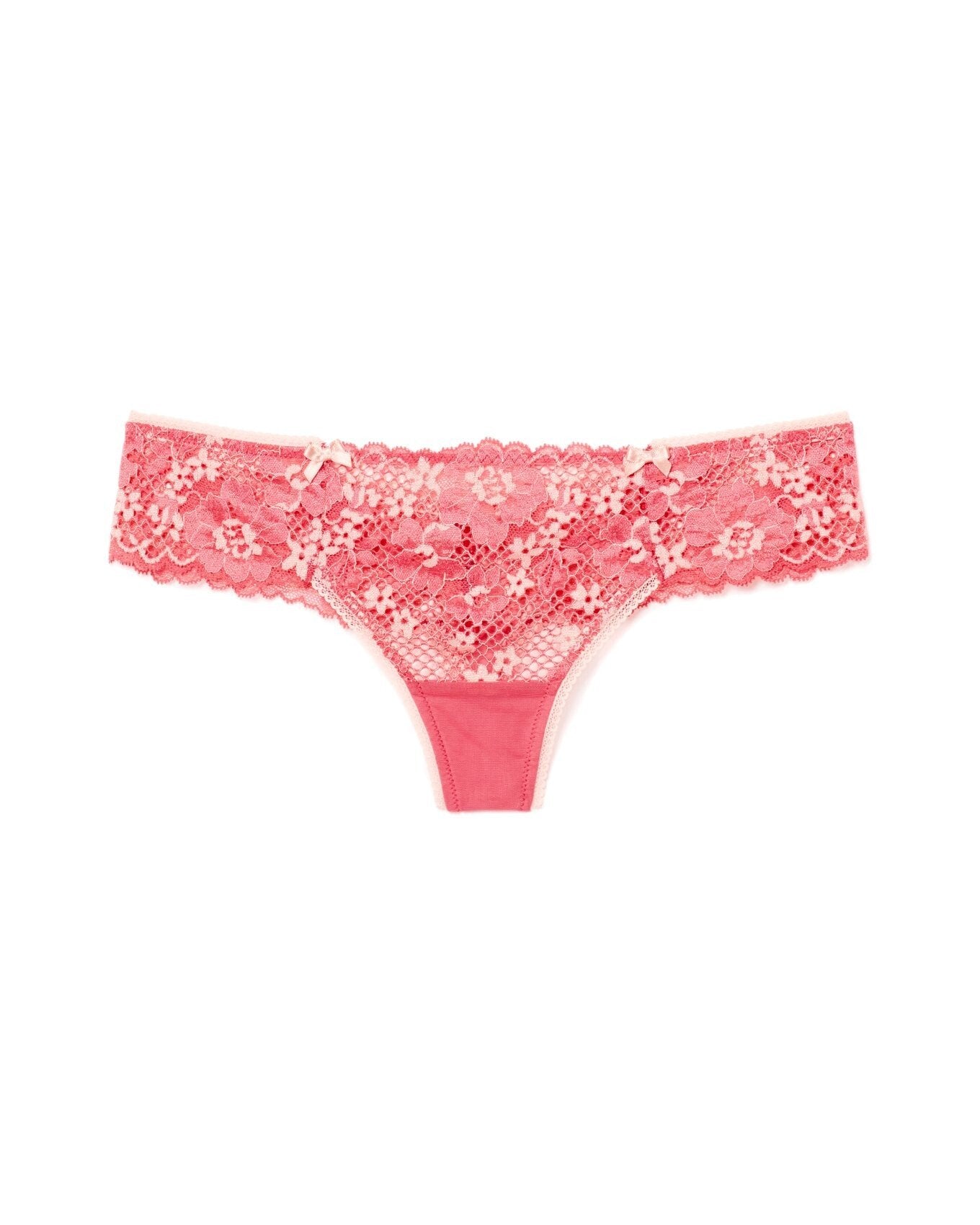 Adore Me Cinthia Thong Panty in color Sunkist Coral and shape thong