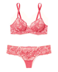 Adore Me Cinthia Thong Panty in color Sunkist Coral and shape thong