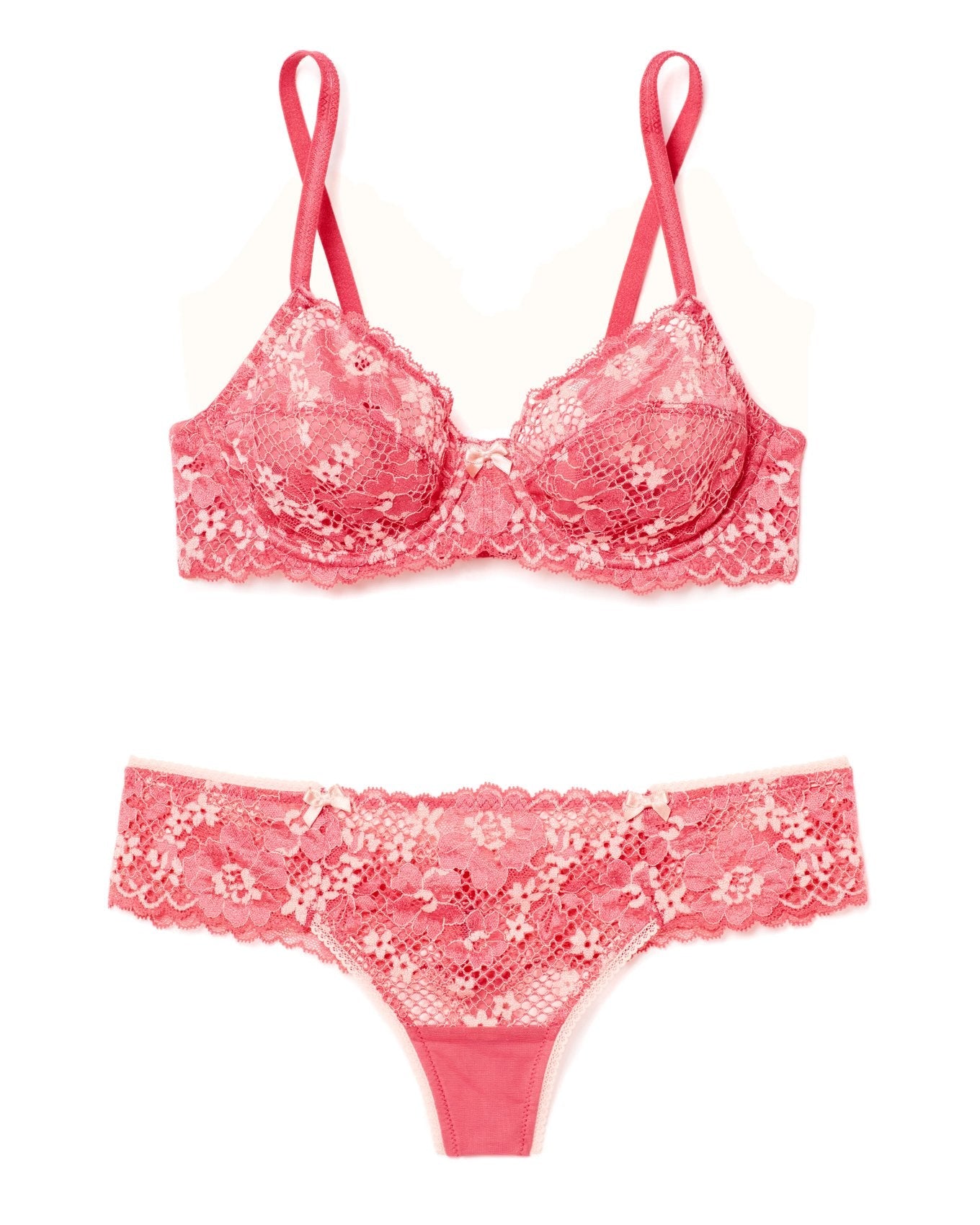 Adore Me Cinthia Thong Panty in color Sunkist Coral and shape thong