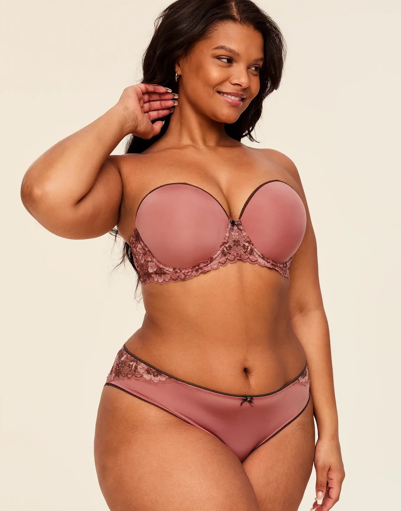 Adore Me Lugo Bikini Panty in color Brick Dust and shape bikini